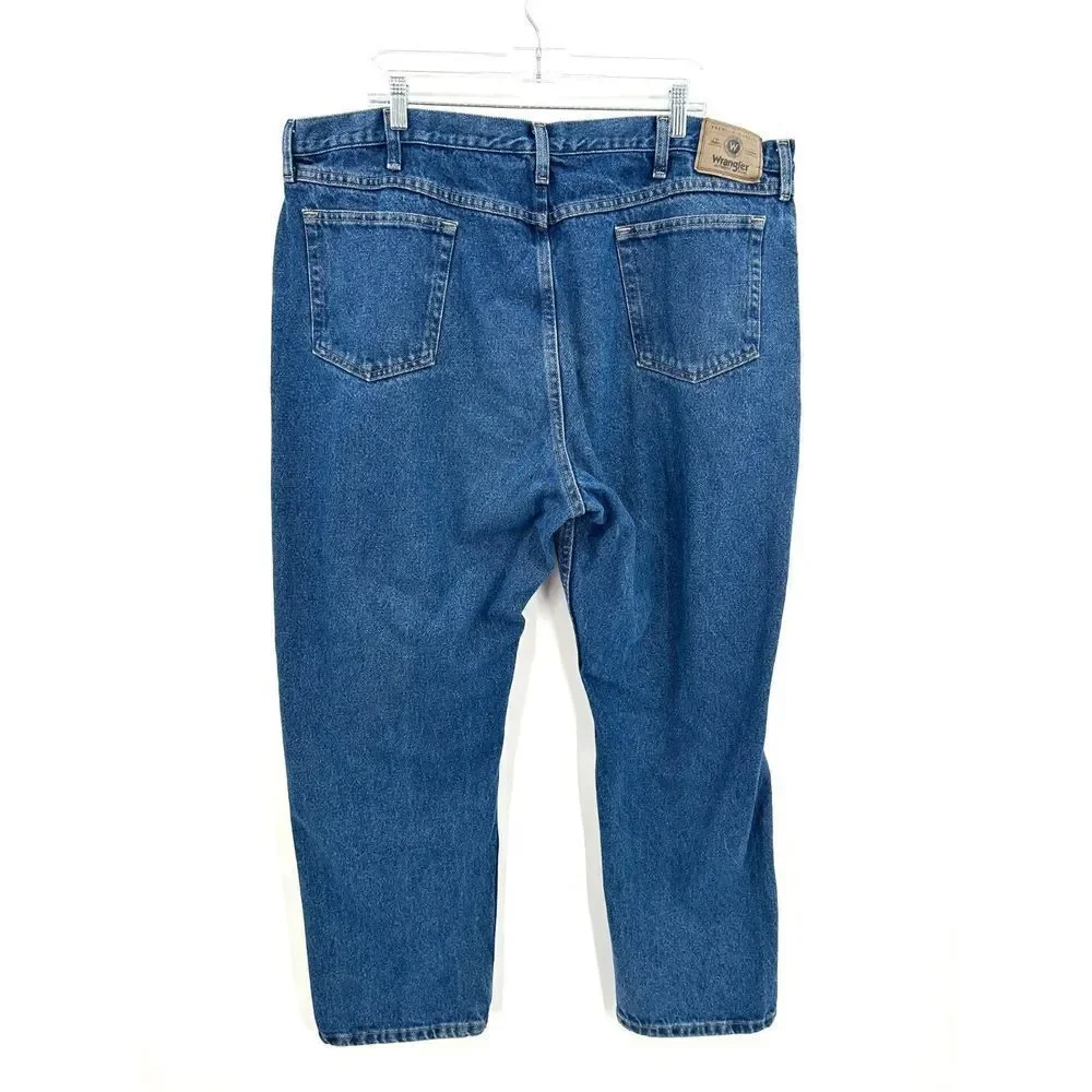 WRANGLER Men's Relaxed Fit Straight Leg Casual Denim Blue Jeans Size 44 x 30